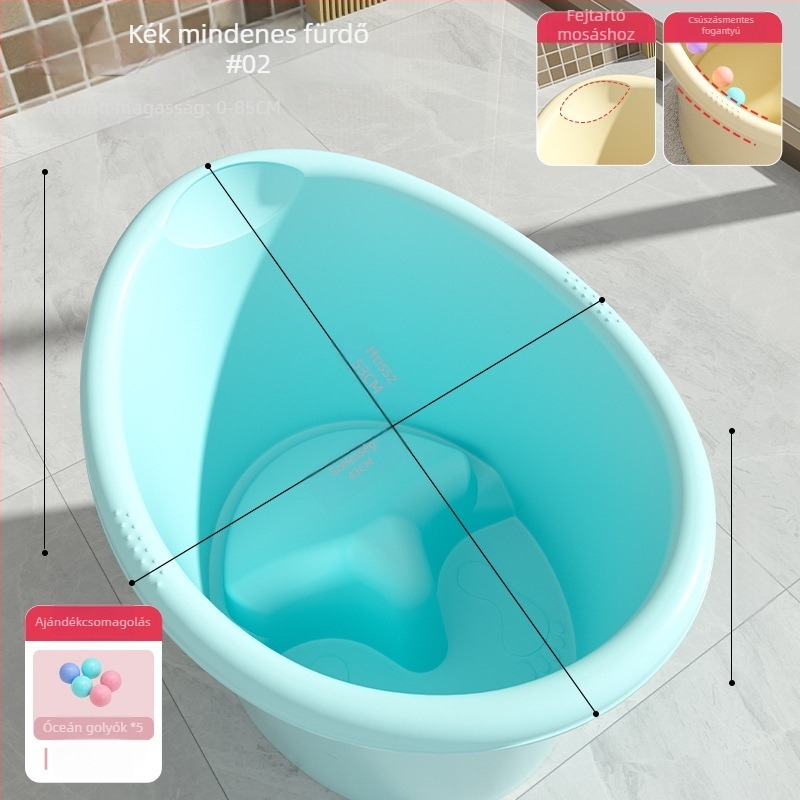 Műanyag babafürdő vödör gyerekeknek, ülő kialakítású, vastagított kivitel, otthoni használatra.