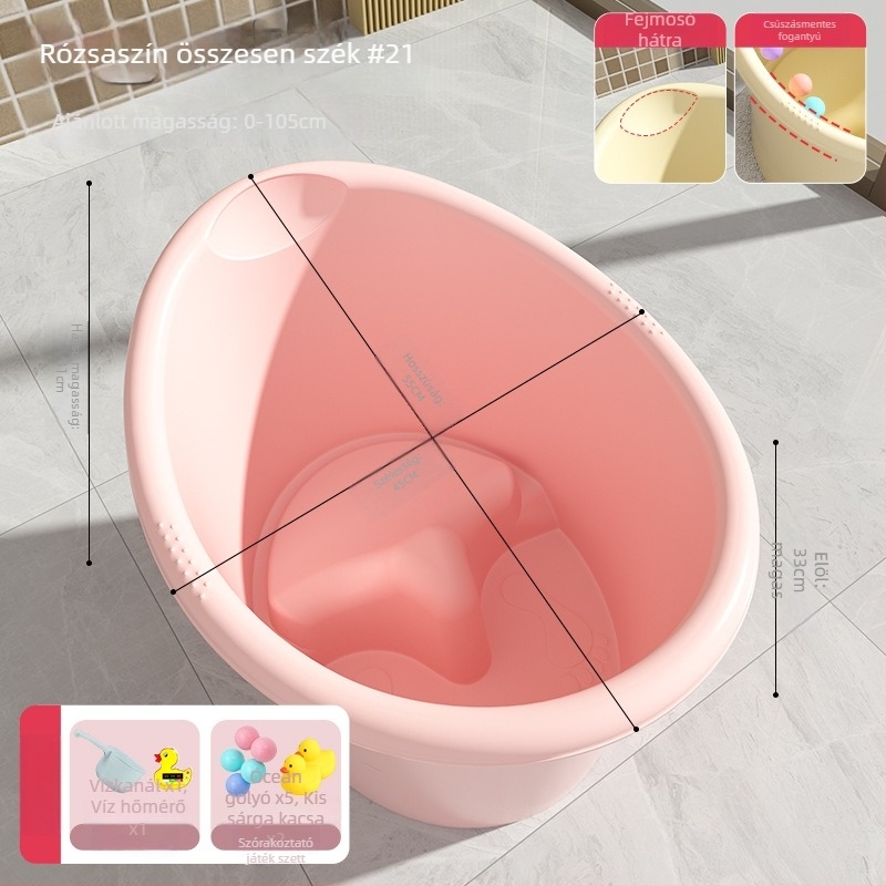 Műanyag babafürdő vödör gyerekeknek, ülő kialakítású, vastagított kivitel, otthoni használatra.