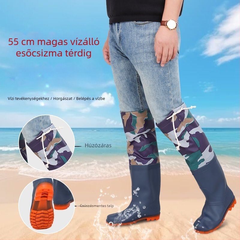 Folyómenti túracipő - vízálló, PVC felsőrész és talp, felnőtt férfiak számára (18-40 év)