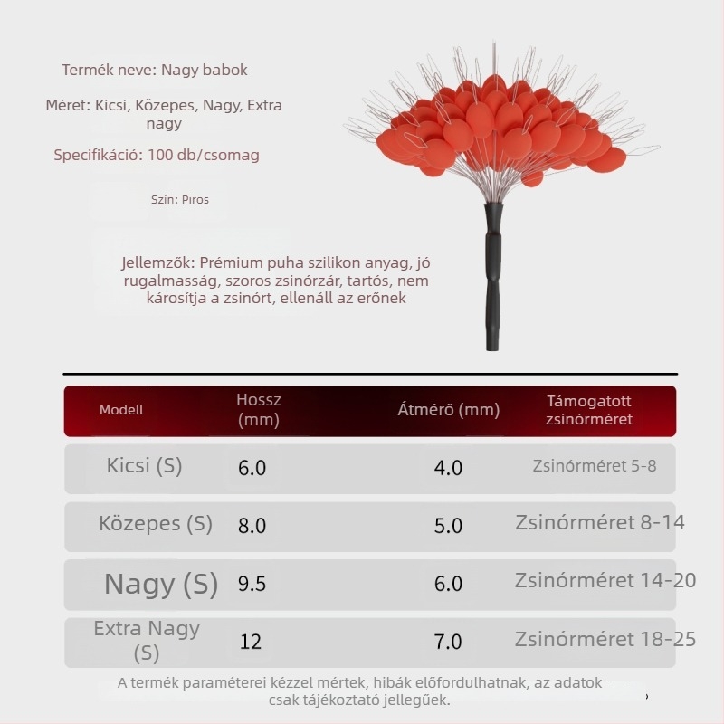 Oliva alakú szilikon űrgyöngyök horgászathoz, vonalbarát, 100 db