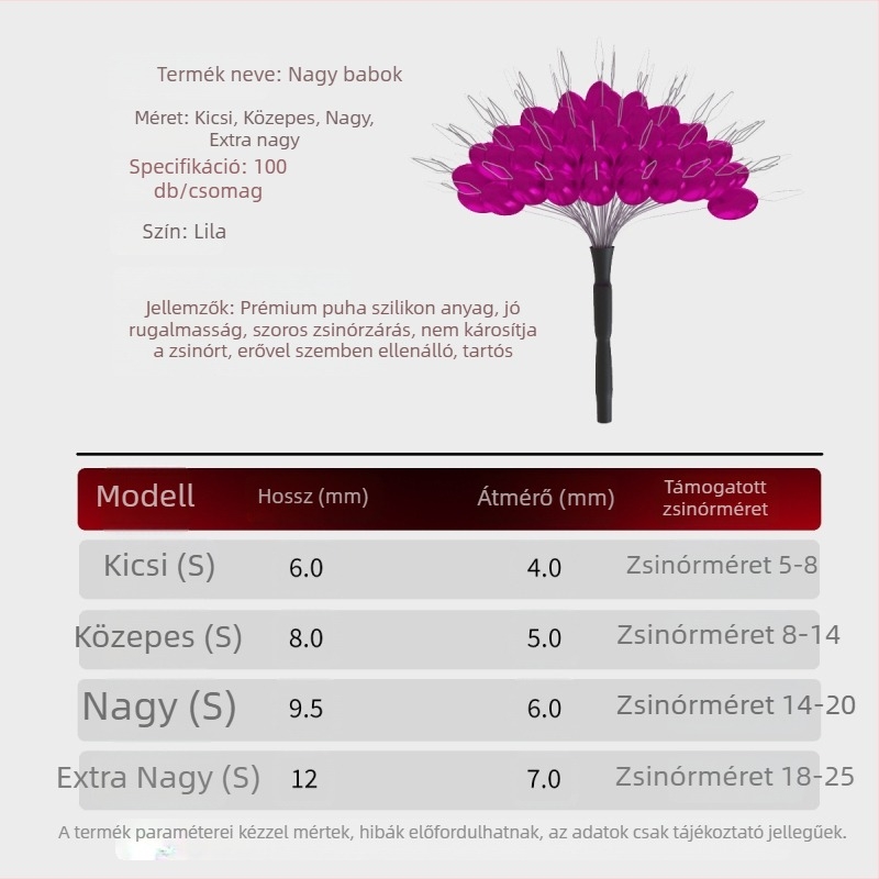 Oliva alakú szilikon űrgyöngyök horgászathoz, vonalbarát, 100 db
