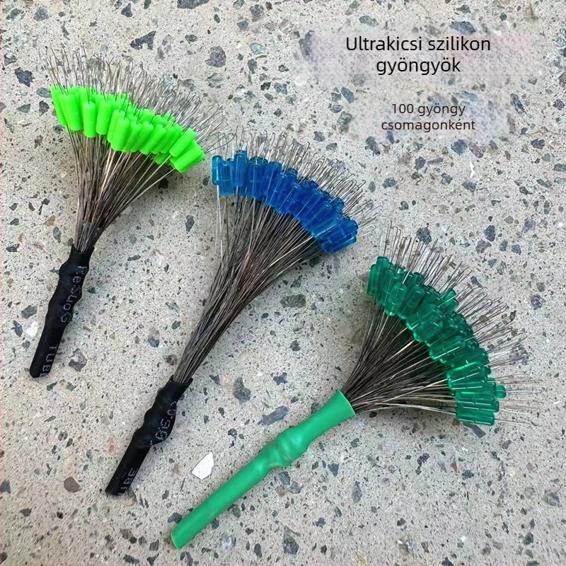 Szilikon űrgyöngyök, színesek, damil készlet, 100 darab