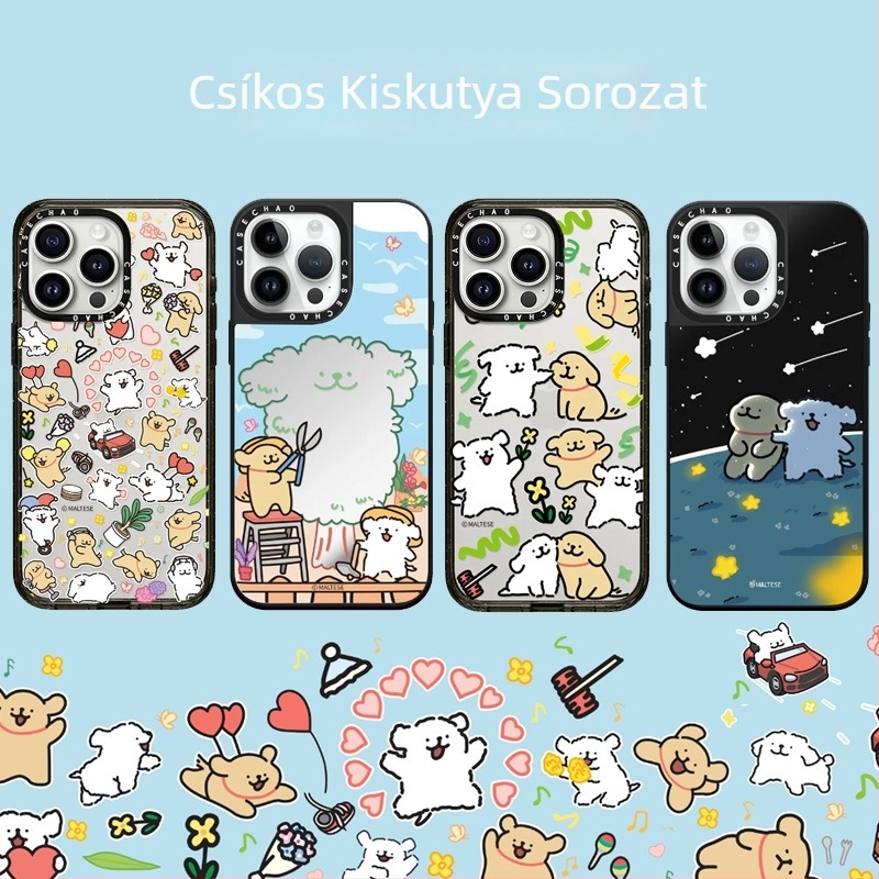 Caseti Line Puppy 16Pro védőtok iPhone 15 Pro Max, iPhone 13 Pro és iPhone 14 készülékekhez