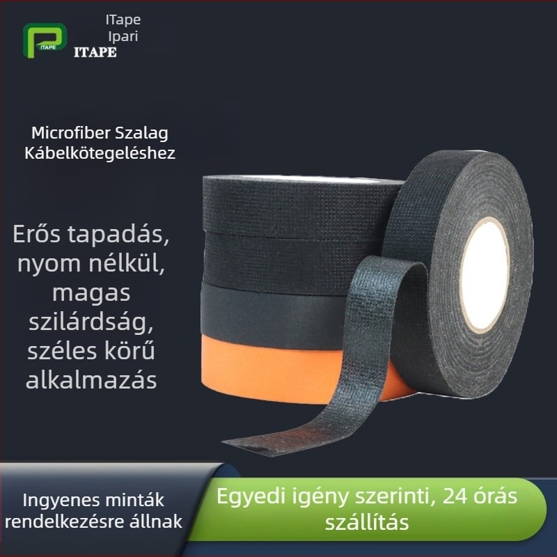Kábelhálózati szalag, lángálló poliészter anyag, vastagság 0,14 mm, hosszú távú 160°C, rövid távú 250°C, Harness Tape sorozat