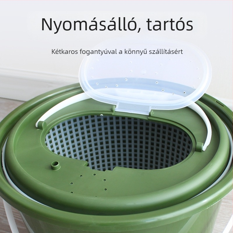Hordozható élőhalas vödör oxigénezéssel, kültéri horgászathoz – többfunkciós