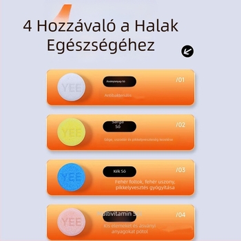 Yee Sterilizáló só díszhalakhoz – műanyag akváriumi só fertőtlenítő hatással