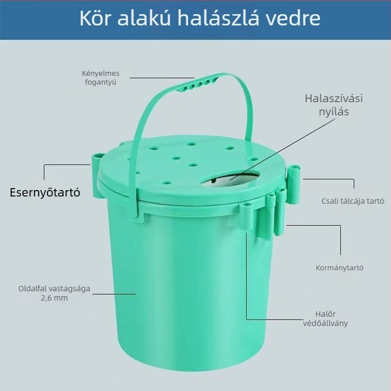 Kör alakú, többfunkciós horgász vödör, EVA műanyag, egy darabos kézi kialakítás, hordozható élőhalak számára