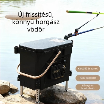 Teljes készlet horgászvödörrel és dobozzal vad halászathoz, 2025-ös modell, élőhalas doboz