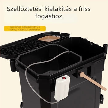 Teljes készlet horgászvödörrel és dobozzal vad halászathoz, 2025-ös modell, élőhalas doboz