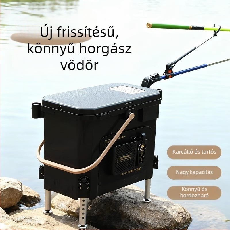 Teljes készlet horgászvödörrel és dobozzal vad halászathoz, 2025-ös modell, élőhalas doboz