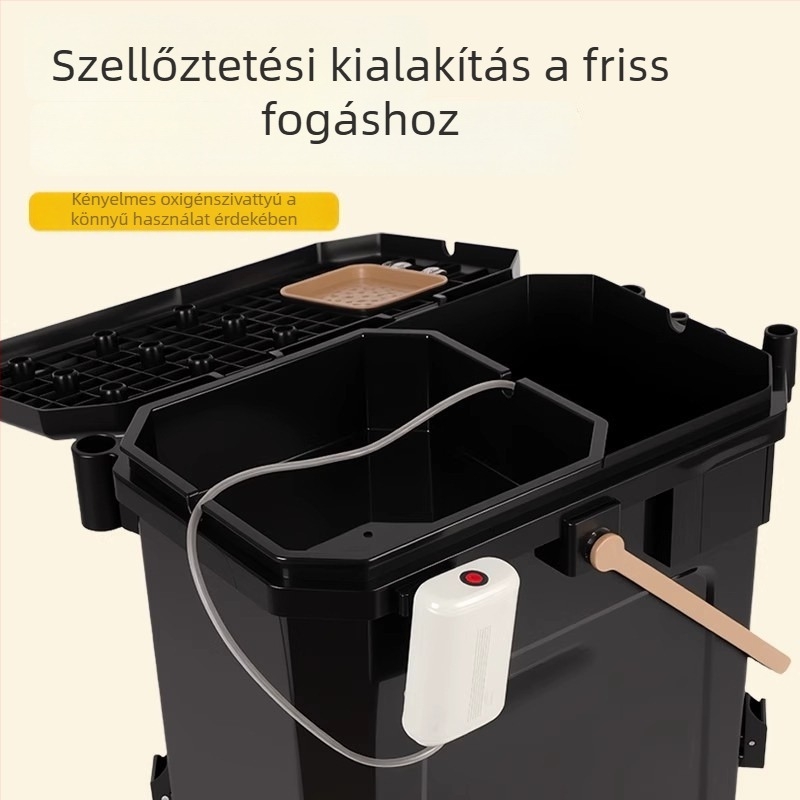 Teljes készlet horgászvödörrel és dobozzal vad halászathoz, 2025-ös modell, élőhalas doboz