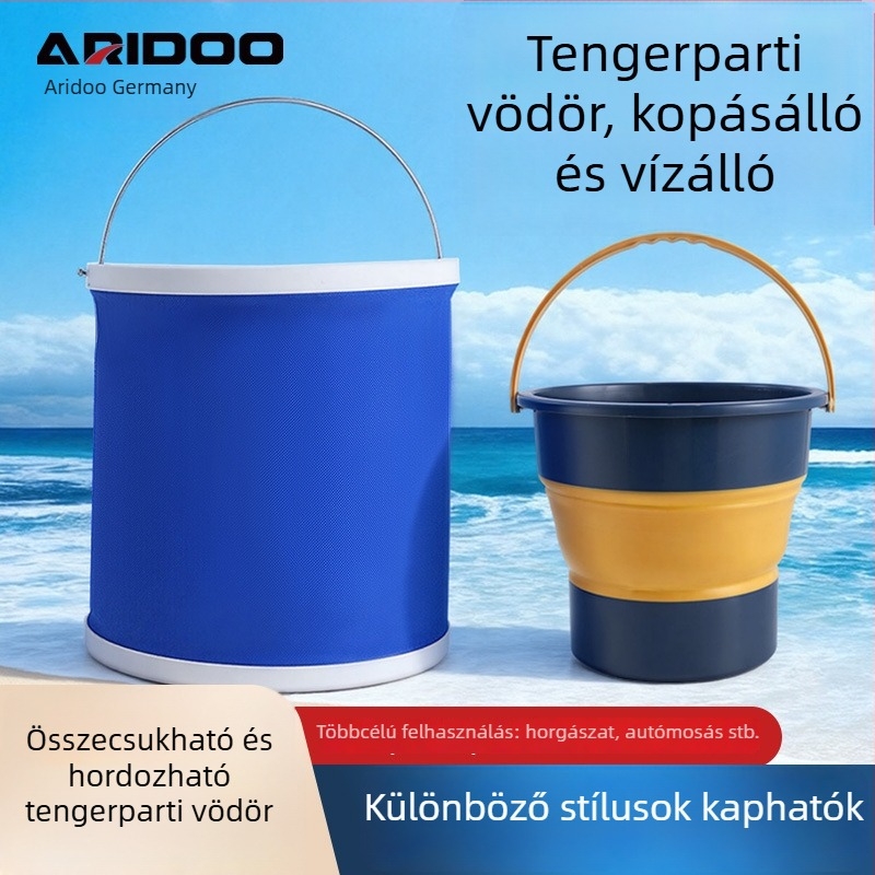 Többfunkciós összecsukható vízvödör, nagy kapacitású, vastagított vízálló, autóba szerelve, kültéri horgászathoz