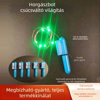 Horgászbot LED jelzőfény, elemmel működik, műanyag test, hatótávolság 100–200 m