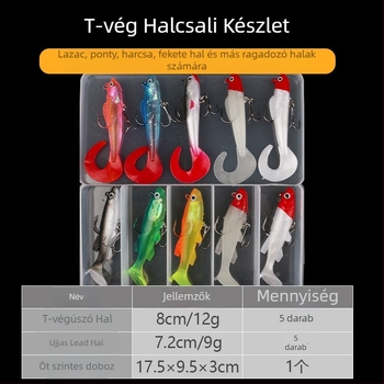 Sarkar PVC, ólommal bevont halcsali készlet — puha csalik, fénylő, görbült farok, ólomfej • Márka: Sarkar • Anyag: PVC • Licencelhető magán címke: Igen