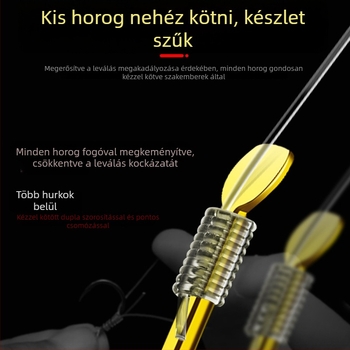 Meiou horgos horog — kettős horog, arany hüvely, barbás, előre kötött