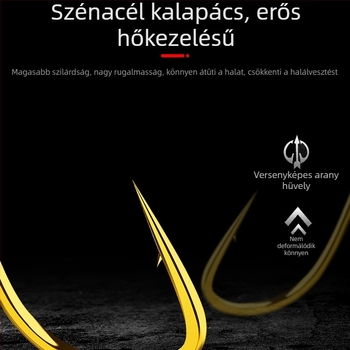 Meiou horgos horog — kettős horog, arany hüvely, barbás, előre kötött
