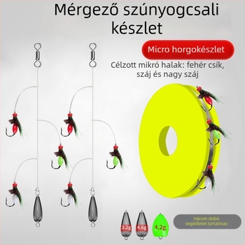 Csali készlet dupla horoggal folyóparti horgászathoz