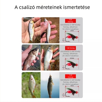 Csali készlet dupla horoggal folyóparti horgászathoz