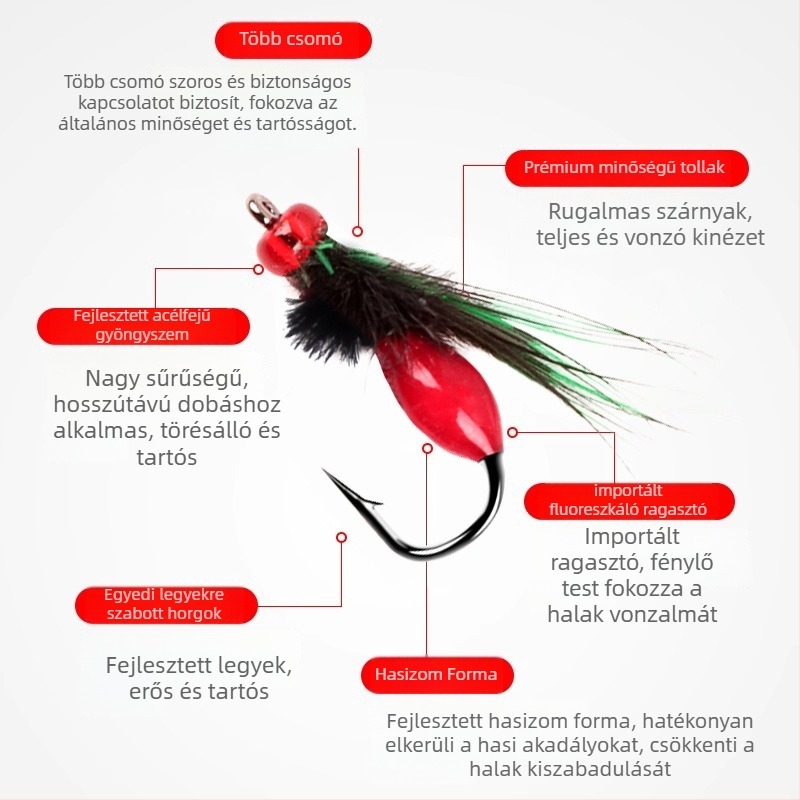 Csali készlet dupla horoggal folyóparti horgászathoz
