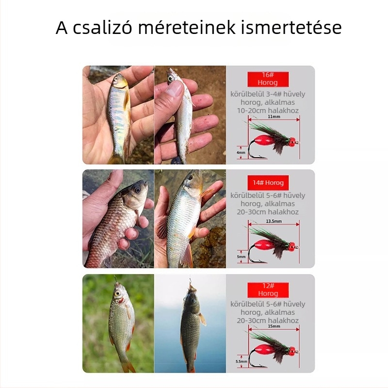 Csali készlet dupla horoggal folyóparti horgászathoz