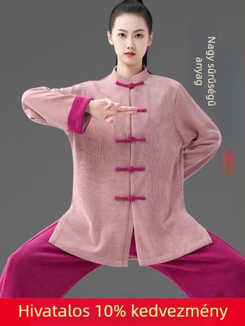 Őszi-téli Tai Chi egyenruha, uniszex, bolyhos bélésű, vastag edzőruha