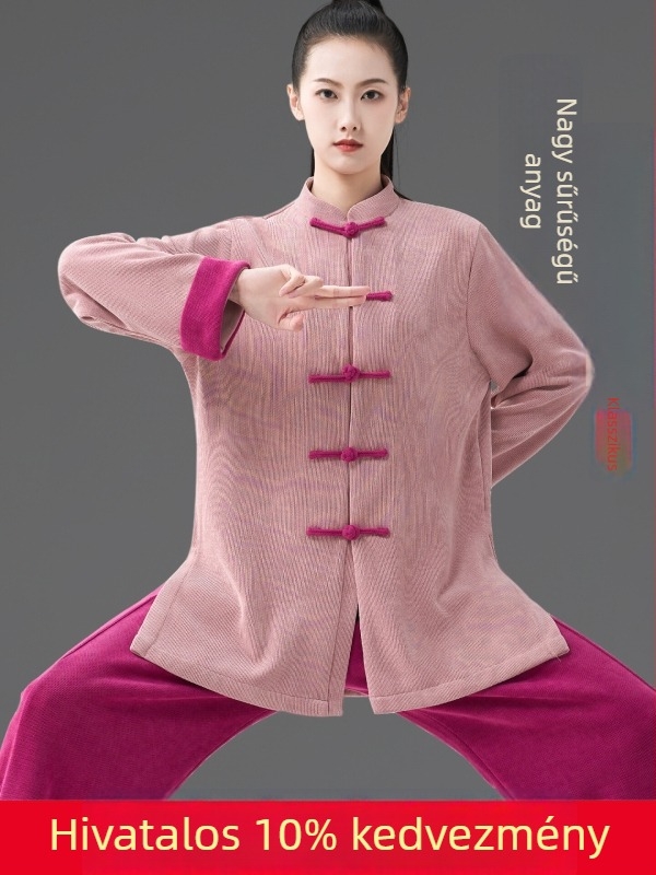 Őszi-téli Tai Chi egyenruha, uniszex, bolyhos bélésű, vastag edzőruha