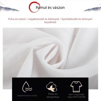 Férfi Tai Chi egyenruha len és pamut anyagból – reggeli gyakorláshoz, tavasztól őszig és nyárig