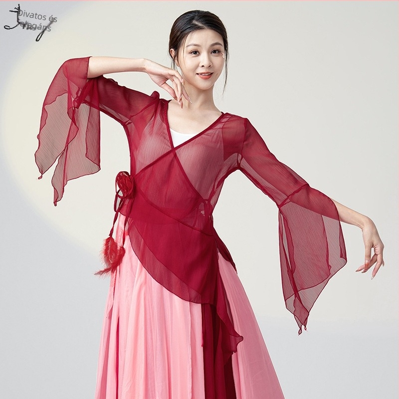 Etno tánc felső a színpadi előadáshoz — Tencel anyag, fő anyag: nylon, 2025 tavasz, eltérés 1–3 cm