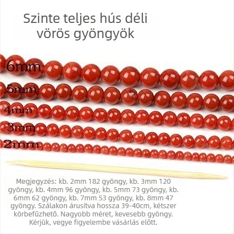 Természetes déli vörös achát gyöngyök - félkész állapotban, láng piros kristály, DIY kiegészítők