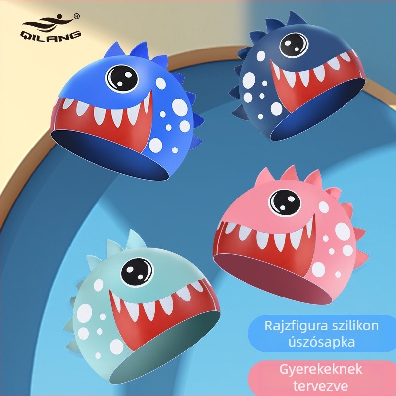 Gyerekeknek szóló szilikon úszósapka – Rajzfilm mintával, The Waves márka, Szilikon anyag, Úszáshoz