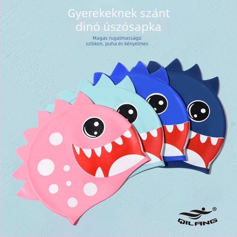 Gyerekeknek szóló szilikon úszósapka – Rajzfilm mintával, The Waves márka, Szilikon anyag, Úszáshoz