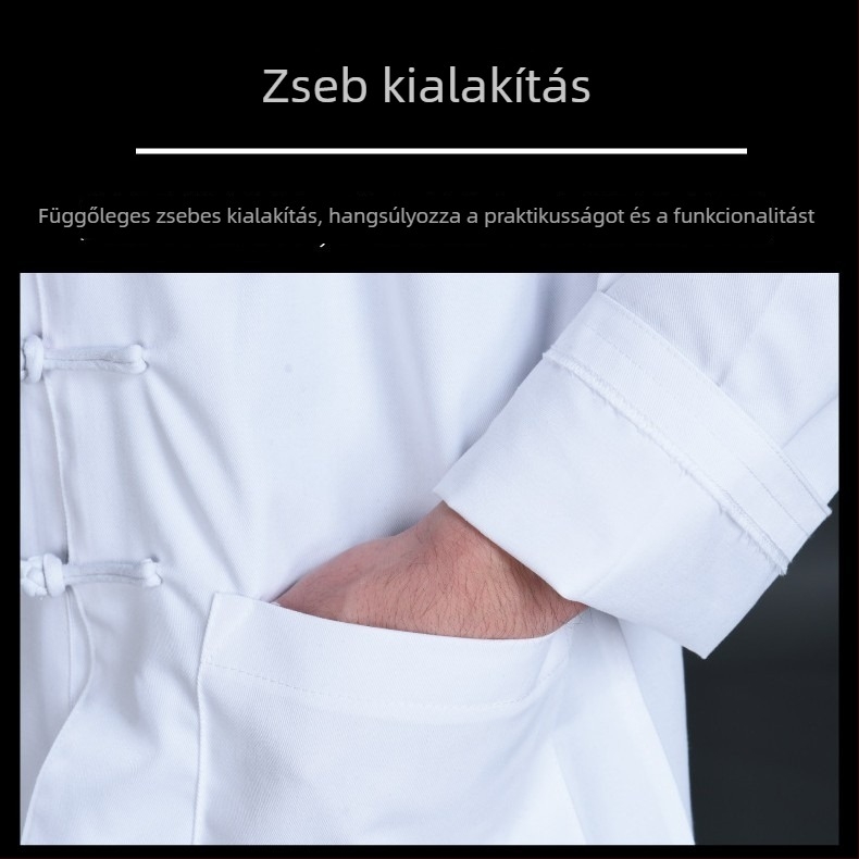Linen Tai Chi ruházat, hosszú ujjú, uniszex, harcművészeti ruházat