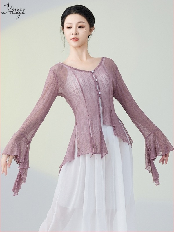 Női hálós kardigán felső néptánchoz, poliészter hálóanyag, 50–70% poliészter tartalom, 2025 tavasz