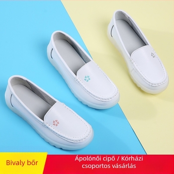 Női ápolónő cipő, kerek orrú, felsőrész tehénbőrből, EVA talp, mindennapi stílus, alacsony sarok 1–3 cm