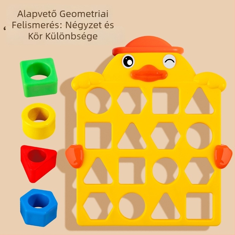 Geometriai formák összeillesztése – Montessori ihletésű családi interaktív társasjáték 4–6 éveseknek; Anyag: műanyag; 3C tanúsítvány: 2021152202035961