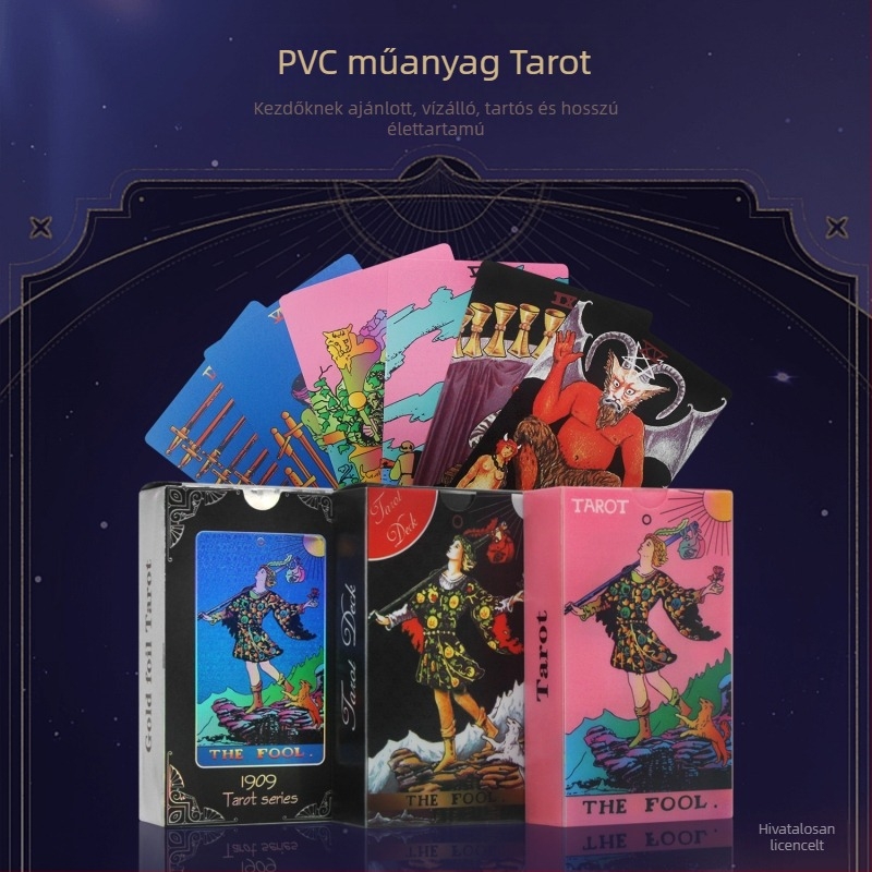 Waite Tarot kezdőknak - Watt, PET + aranyfóliás deck, társasjáték-kártyák, sorsjóslatás, 14+