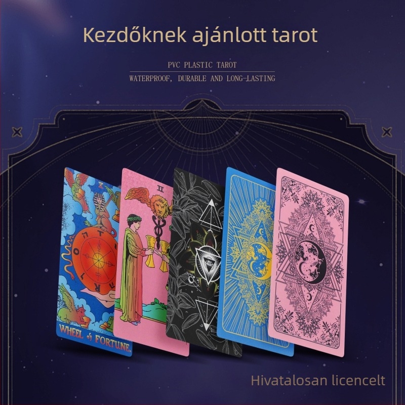 Waite Tarot kezdőknak - Watt, PET + aranyfóliás deck, társasjáték-kártyák, sorsjóslatás, 14+