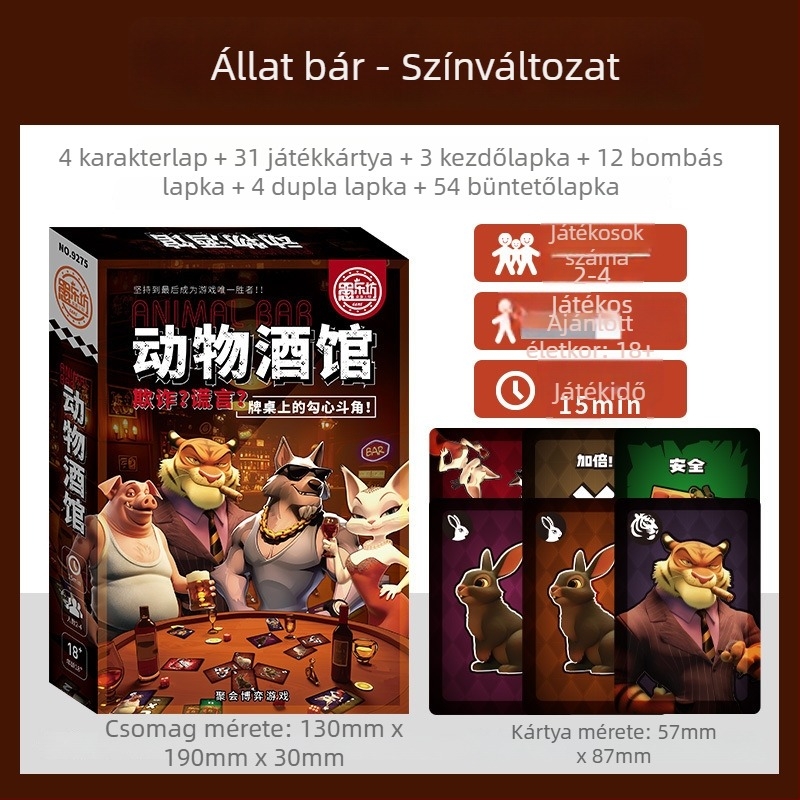 Yulefang Állati Taverna Kártyajáték – Társasjáték kártyák, papír, Tg-214, 14+