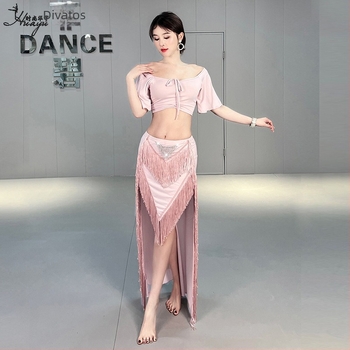 Női Belly Dance gyakorlókészlet – Crystal Cotton tassel anyag, 70–80% pamut, 2024 nyár
