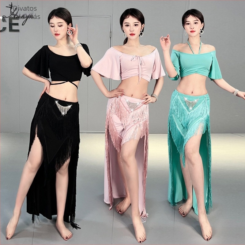 Női Belly Dance gyakorlókészlet – Crystal Cotton tassel anyag, 70–80% pamut, 2024 nyár