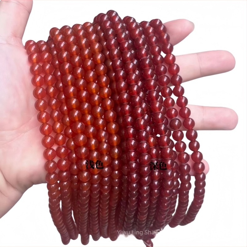 AB+ természetes vörös achát kerek gyöngyök – szabad gyöngyök DIY ékszerekhez, karkötőkhöz és nyakláncokhoz, méretek 4–12 mm
