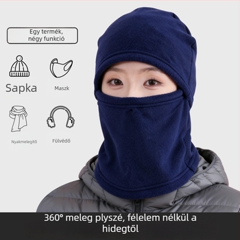 Egyrészes meleg balaclava kapucnival téli kerékpározáshoz és síeléshez – poliészter, unisex, arcvédő