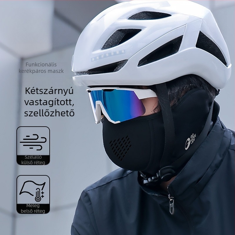 Uniszex téli arcmaszk kerékpározáshoz és síeléshez, mágneses szélvédelmi védelem