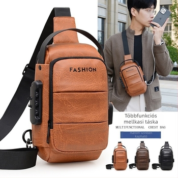 Férfi mellkas táska, többfunkciós, mindennapi kültéri sportokra, vízálló, szennyeződésálló, kódzárral, anti-theft crossbody