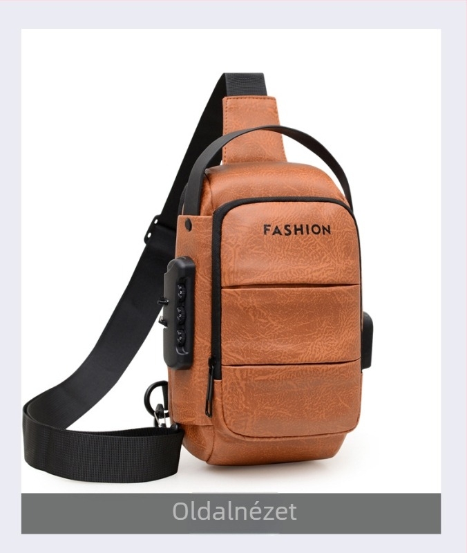 Férfi mellkas táska, többfunkciós, mindennapi kültéri sportokra, vízálló, szennyeződésálló, kódzárral, anti-theft crossbody