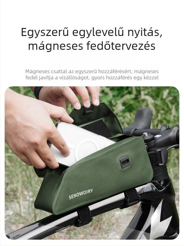 Senowoiry/ruì márkájú TPU előre felső cső táska a kerékpárhoz, modell Car Bag, kerékpáros táska, raktáron