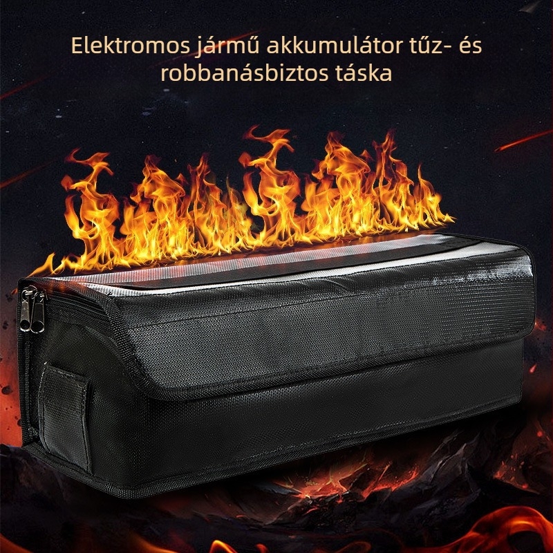 Tűzálló lítium-ion akkumulátor tároló táska robbanásbiztos védelemmel kerékpárokhoz
