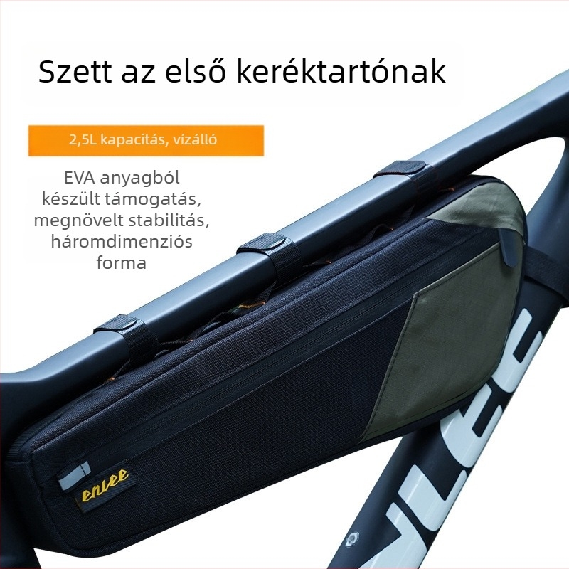 Kerékpár felsőcső belső táska, MTB/úti biciklikhez, 2.5 L kapacitás, modell E2410, vízálló belsővel