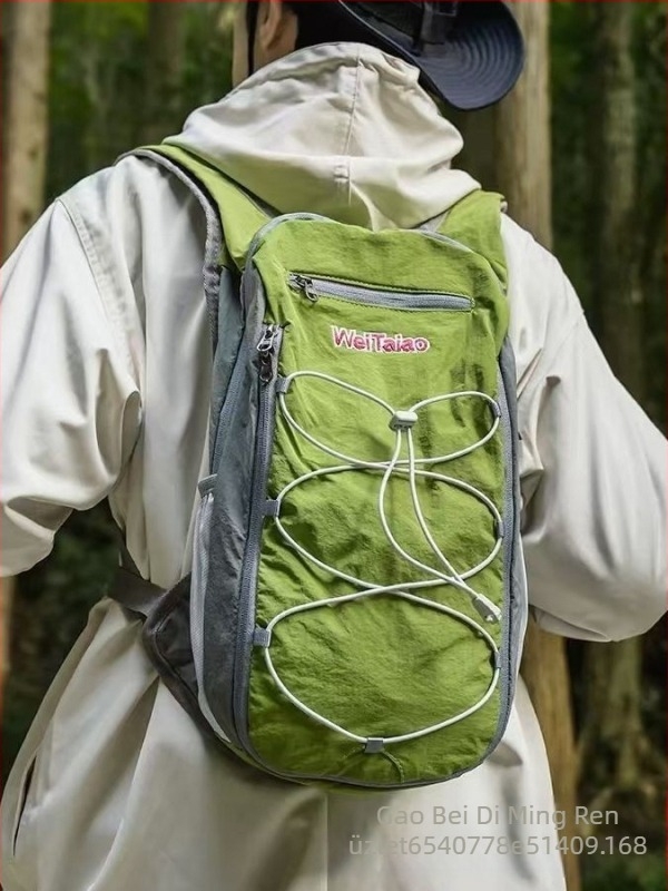 Kültéri hátizsák túrázásra, hegymászáshoz és biciklizéshez, uniszex, ultrakönnyű nylon, légrugós vállpántok, kompatibilis 15 hüvelykes laptophoz