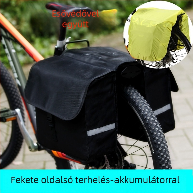 Hátsó kerékpáros táska a csomagtartóra, pannier táska, oldaltáska, 28 L kapacitás